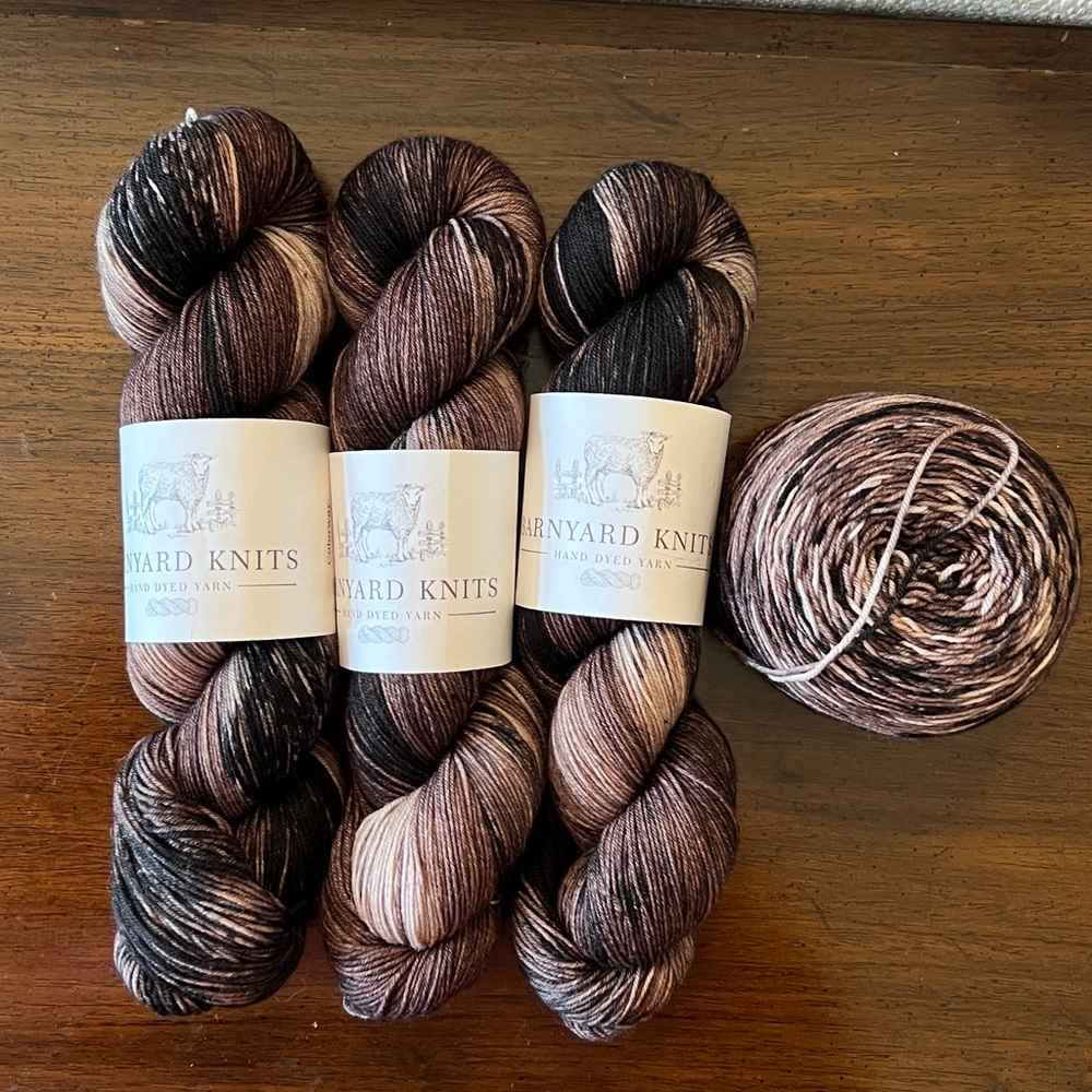 Barnyard Knits Hand Dyed Yarn 4 skeins merino nylon fingering